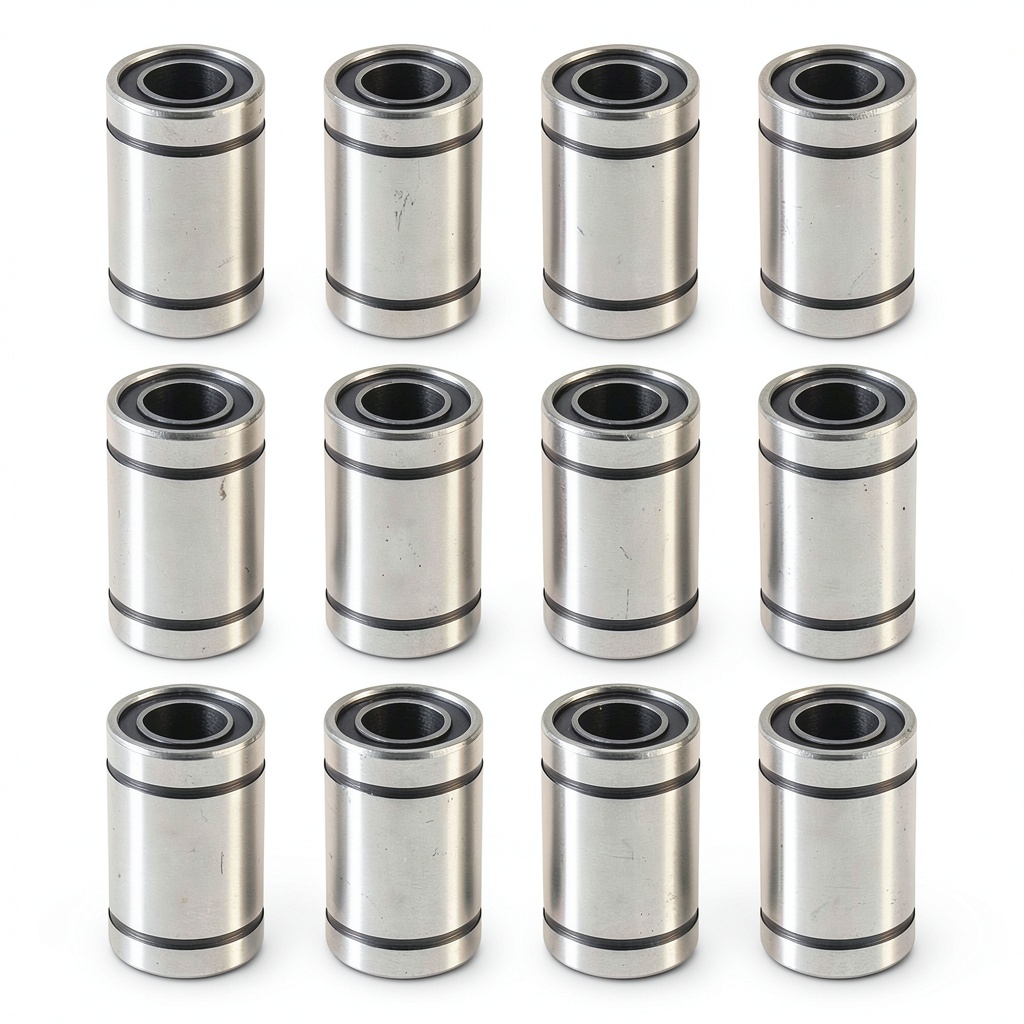 QCCAN LM8UU linear ball bearing with dimensions displayed