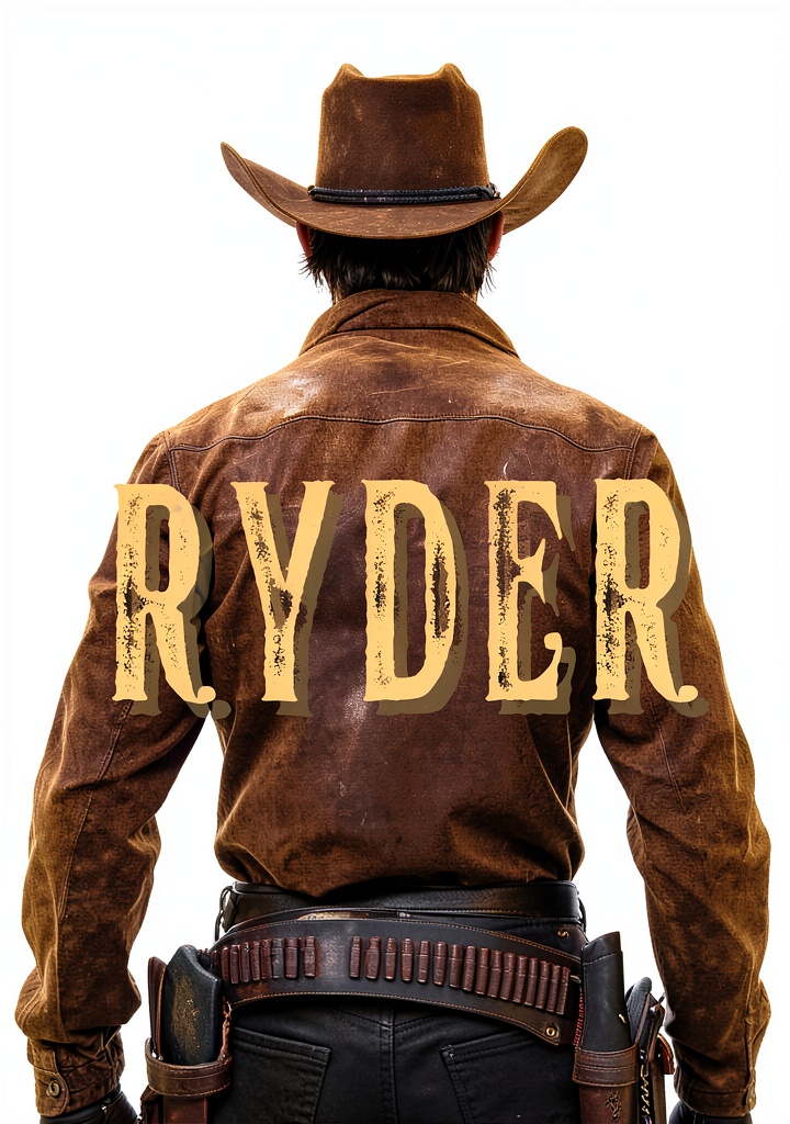 Ryder Western book cover featuring a rugged cowboy scene