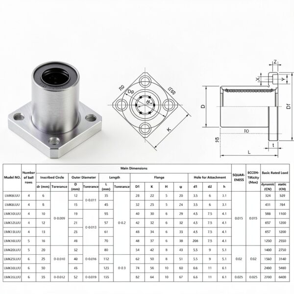 HiPicco Linear Ball Bearing LMK6LUU Double Sealed Industrial-3