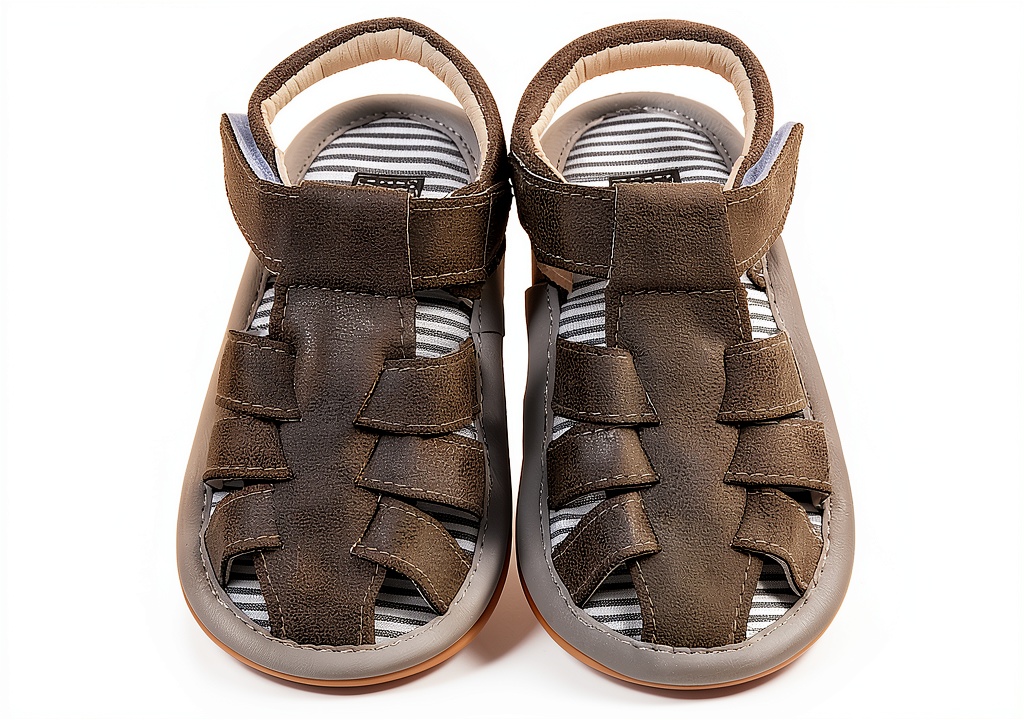 Pavo baby sandals showing anti-slip sole and bow-knot design