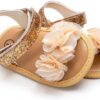 Baby Girls Sandals Suede Lightweight Non Slip Easy On Off-3