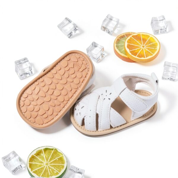 Baby Sandals Soft Leather Hook Loop Non Skid Sole Infant-4