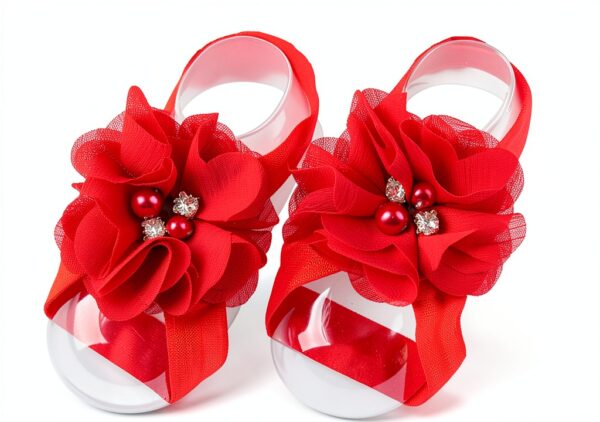 Barefoot53 Baby Girls Sandals Chiffon Flowers One Size-7
