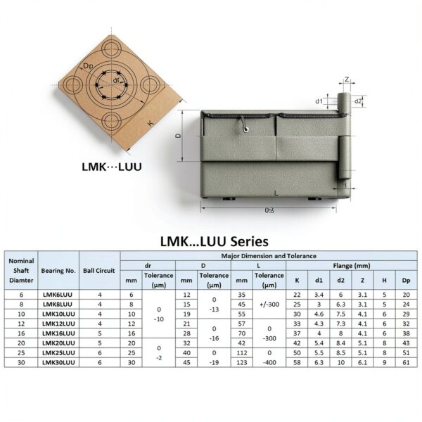 LMK10UU Linear Ball Bearing Sealed Flange Industrial-3