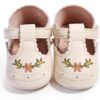 Myleleya Baby Girls Sandals Soft Sole Brown White Beige-6