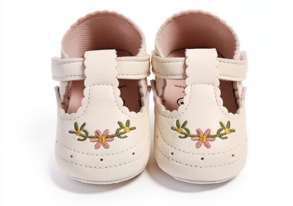 Myleleya Baby Girls Sandals Soft Sole Brown White Beige-6