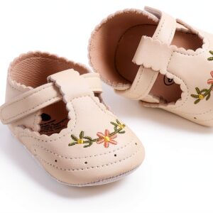 Myleleya Baby Girls Sandals Soft Sole Brown White Beige-0