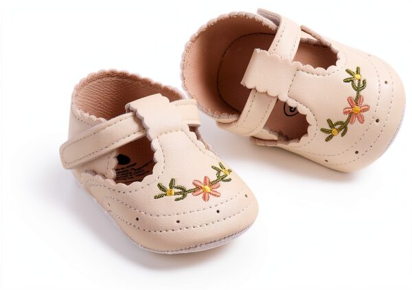 Myleleya Baby Girls Sandals Soft Sole Brown White Beige-0