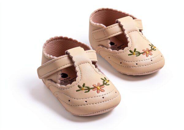 Myleleya Baby Girls Sandals Soft Sole Brown White Beige-3