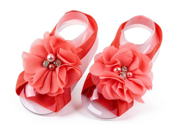 Barefoot53 Baby Girls Sandals Chiffon Flowers One Size-6