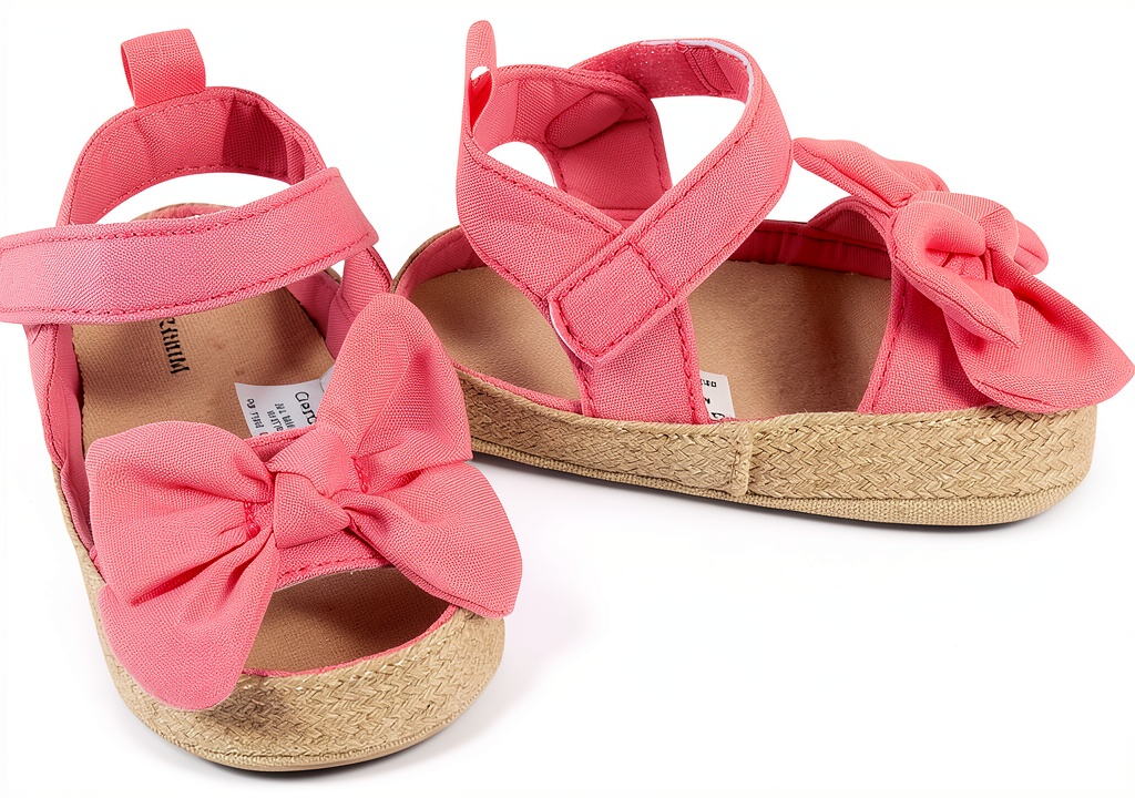 Gerber baby girls coral pink sandals showing flexible design and adjustable straps