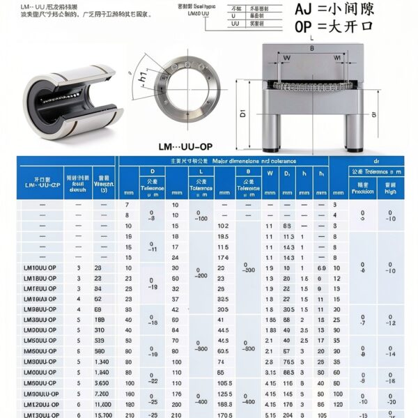 HJZ-US Linear Ball Bearing LM Series Rubber Sealed 16mm-1