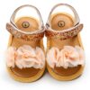 Baby Girls Sandals Suede Lightweight Non Slip Easy On Off-4