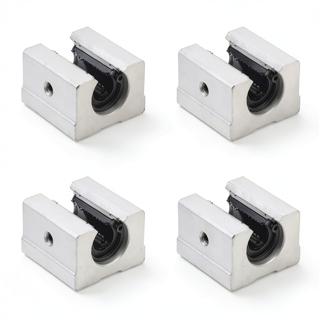 LM16UU linear ball bearings installed in a CNC machine setup