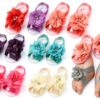 Barefoot53 Baby Girls Sandals Chiffon Flowers One Size-0