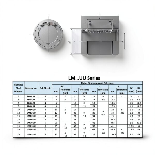 LM6UU Linear Bearing 6x12x19mm Double Seal Industrial-3