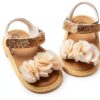 Baby Girls Sandals Suede Lightweight Non Slip Easy On Off-0