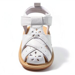 Baby Sandals Soft Leather Hook Loop Non Skid Sole Infant-0