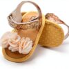 Baby Girls Sandals Suede Lightweight Non Slip Easy On Off-2