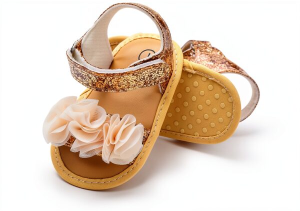 Baby Girls Sandals Suede Lightweight Non Slip Easy On Off-2