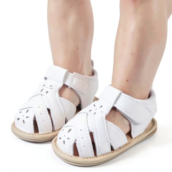 Baby Sandals Soft Leather Hook Loop Non Skid Sole Infant-3
