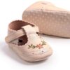 Myleleya Baby Girls Sandals Soft Sole Brown White Beige-5