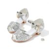Girls Sparkle Heels Glitter Sandals Low Heel Dress Shoes-5