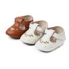 Myleleya Baby Girls Sandals Soft Sole Brown White Beige-2