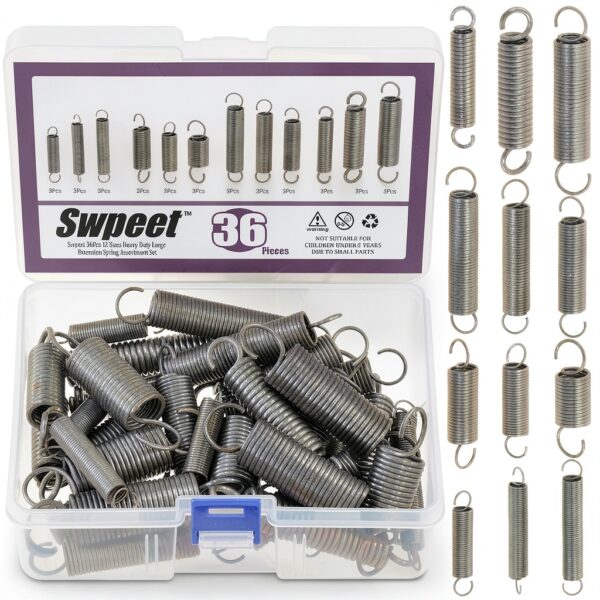Compression Spring Kit Swpeet 250pcs 5 Sizes Carbon Steel Extension-0