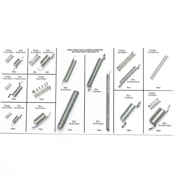 Spring Assortment Kit Sisneyca Zinc‑Plated Compression Springs 200pcs-3