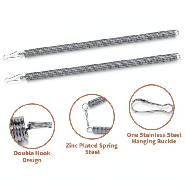 2PCS Screen Door Spring - 20 Inch Screen Door Spring Closer, Universal Stainless Steel Doors Springs Closer, Gate Springs Hardware for Wooden and Vinyl Fence-2