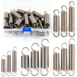 Glarks 36pcs Stainless Steel Extension Springs with Opening Hook Sets 12 Sizes Small Spring Tension Spring Wire Assortment for Machinery Construction Industrial-0