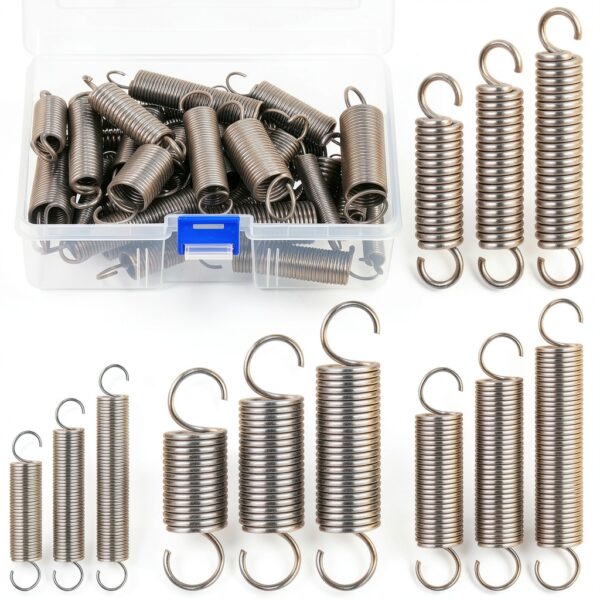 Glarks 36pcs Stainless Steel Extension Springs with Opening Hook Sets 12 Sizes Small Spring Tension Spring Wire Assortment for Machinery Construction Industrial-0