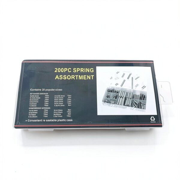 Spring Assortment Kit Sisneyca Zinc‑Plated Compression Springs 200pcs-5